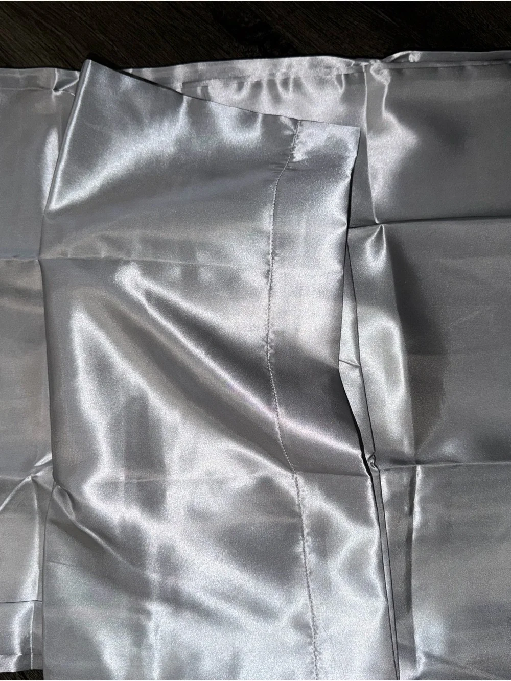 Silver Grey Satin Pillowcase - Queen